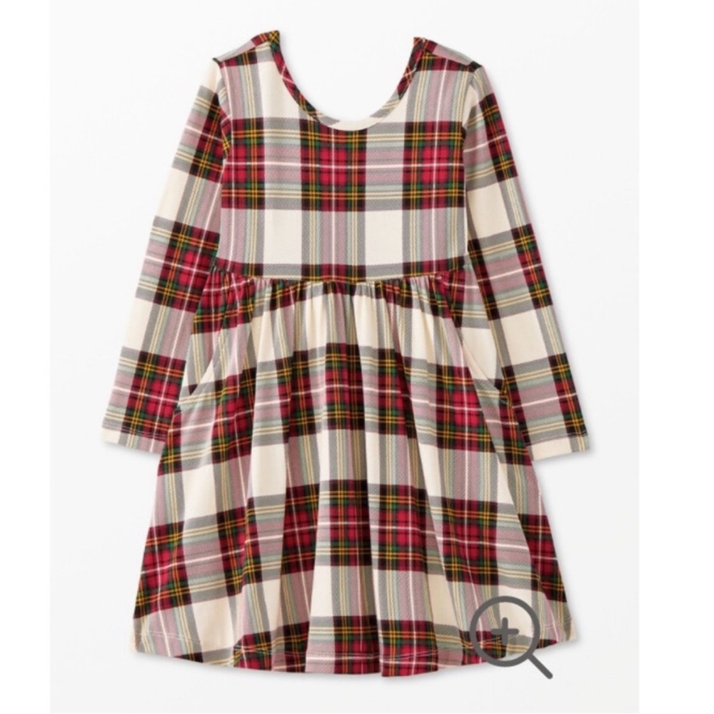Hanna Andersson Red and White Plaid Skater Dress with Leggings